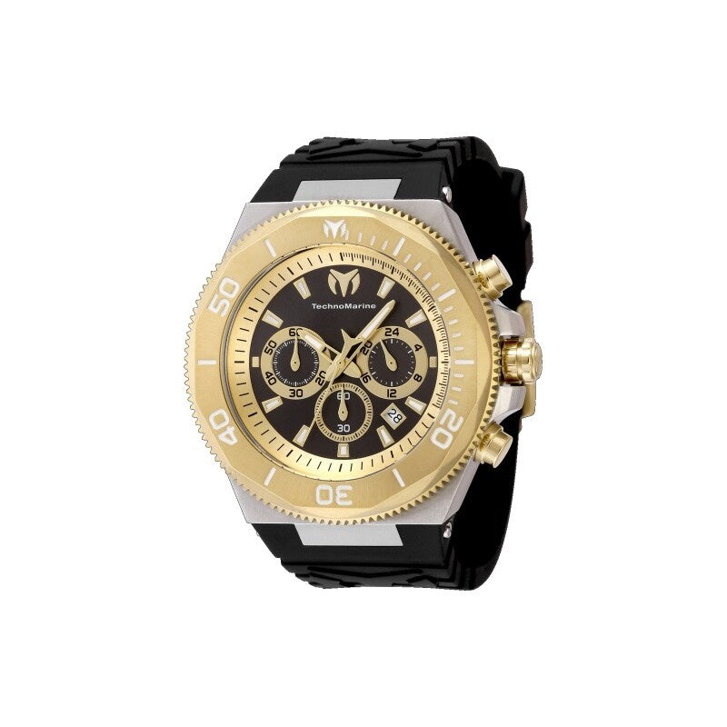 Technomarine Mens Tm 224018 Manta Quartz Gold Black Dial Watch