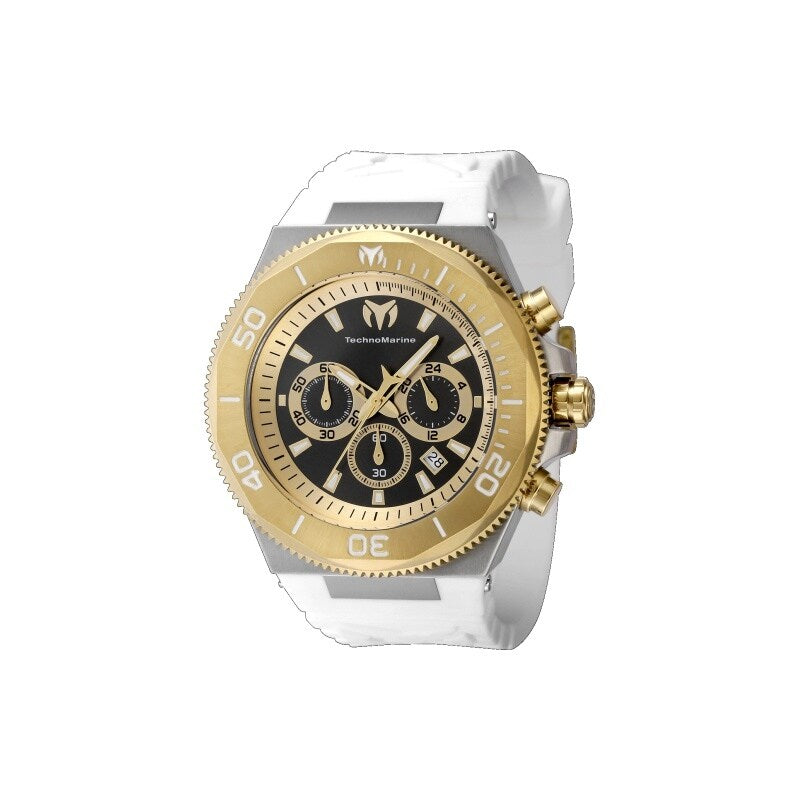 Technomarine Mens Tm 224019 Manta Quartz Chronograph Gold Black Dial Watch