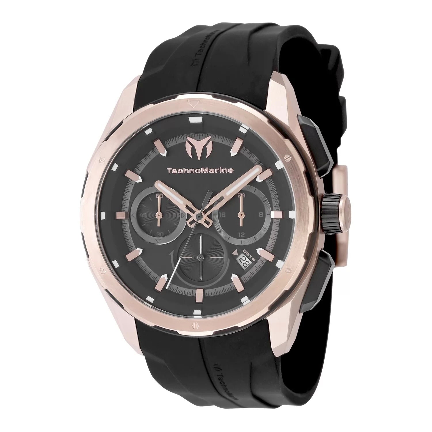 Technomarine Mens Tm 318102 Ocean Quartz Chronograph Black Dial Watch