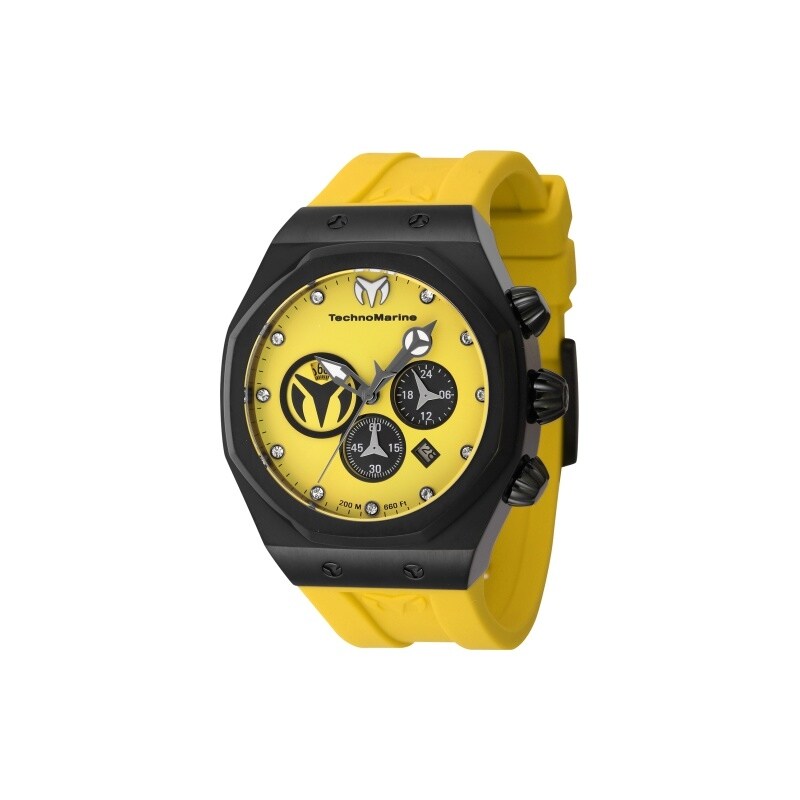 Technomarine Mens Tm 523002 Reef Quartz Black Yellow Dial Watch