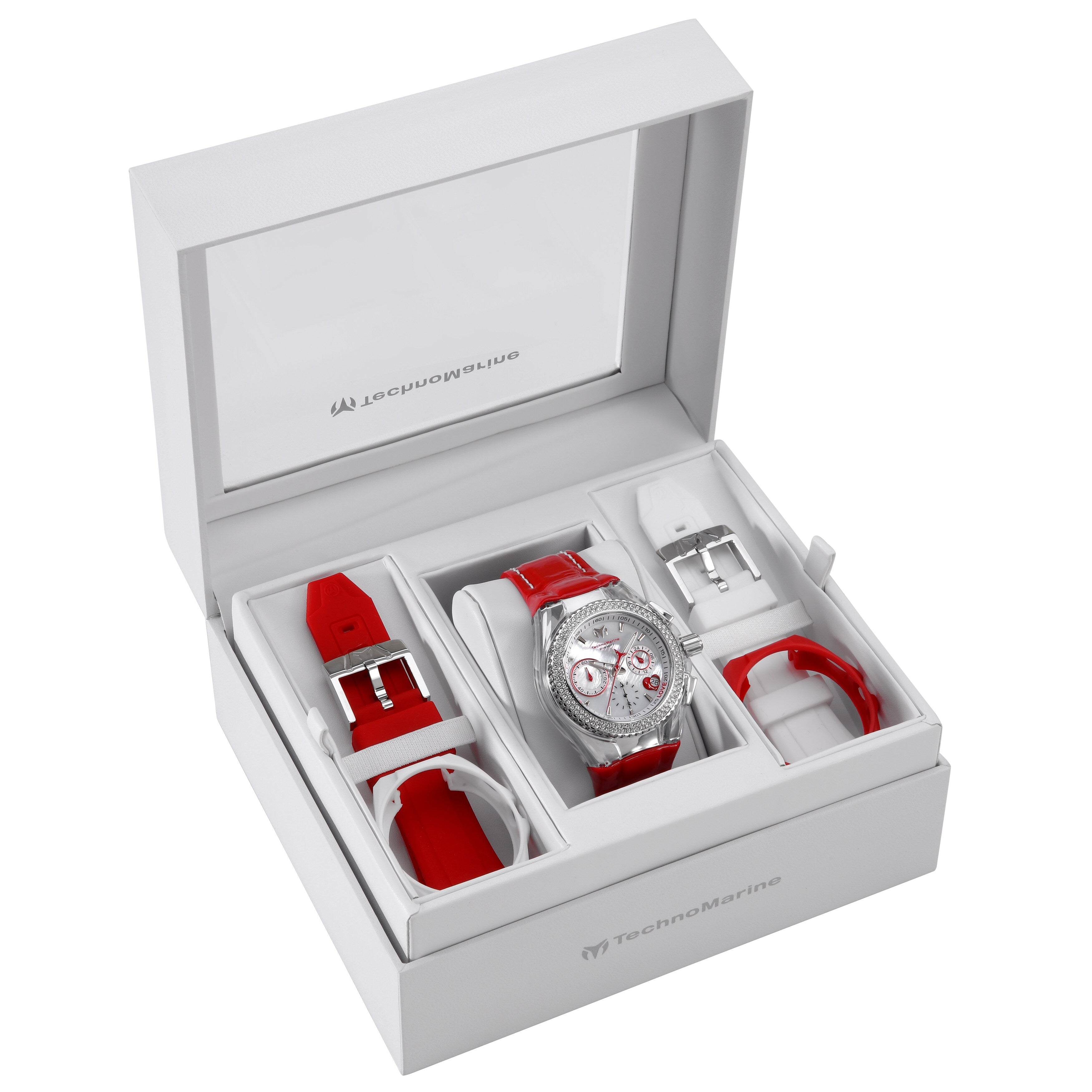 Technomarine Womens Tm 117001 Cruise Quartz Multifunction White Dial Watch Mother Of Pearl