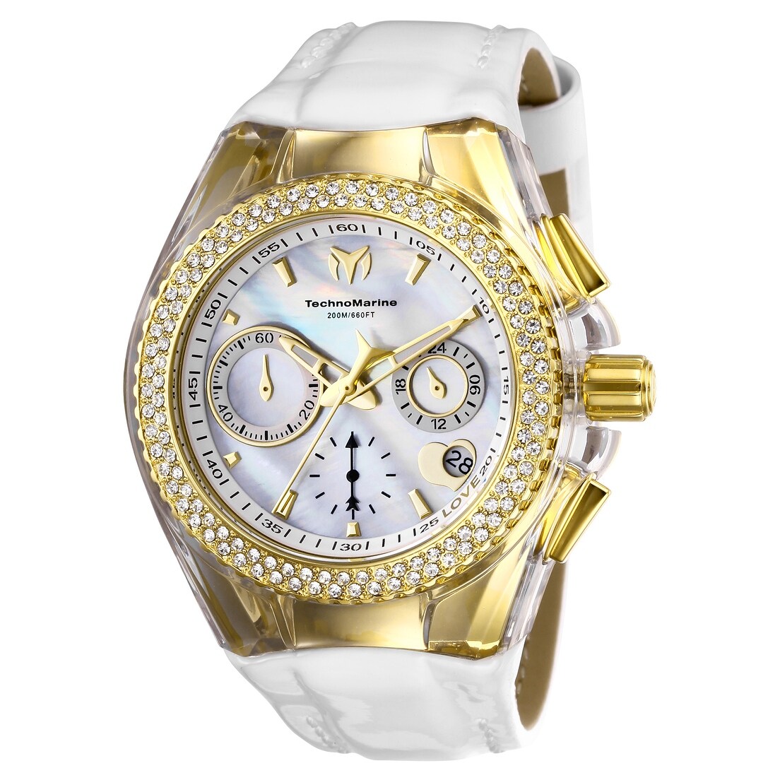 Technomarine Womens Tm 117046 Cruise Valentine Quartz White Dial Watch Mother Of Pearl