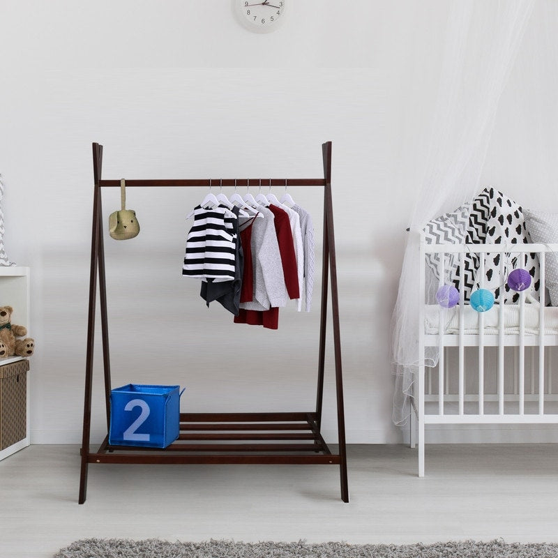 Teepee Coat Rack With Shelf Truffle Brown 38 W X 24 D X 61 H
