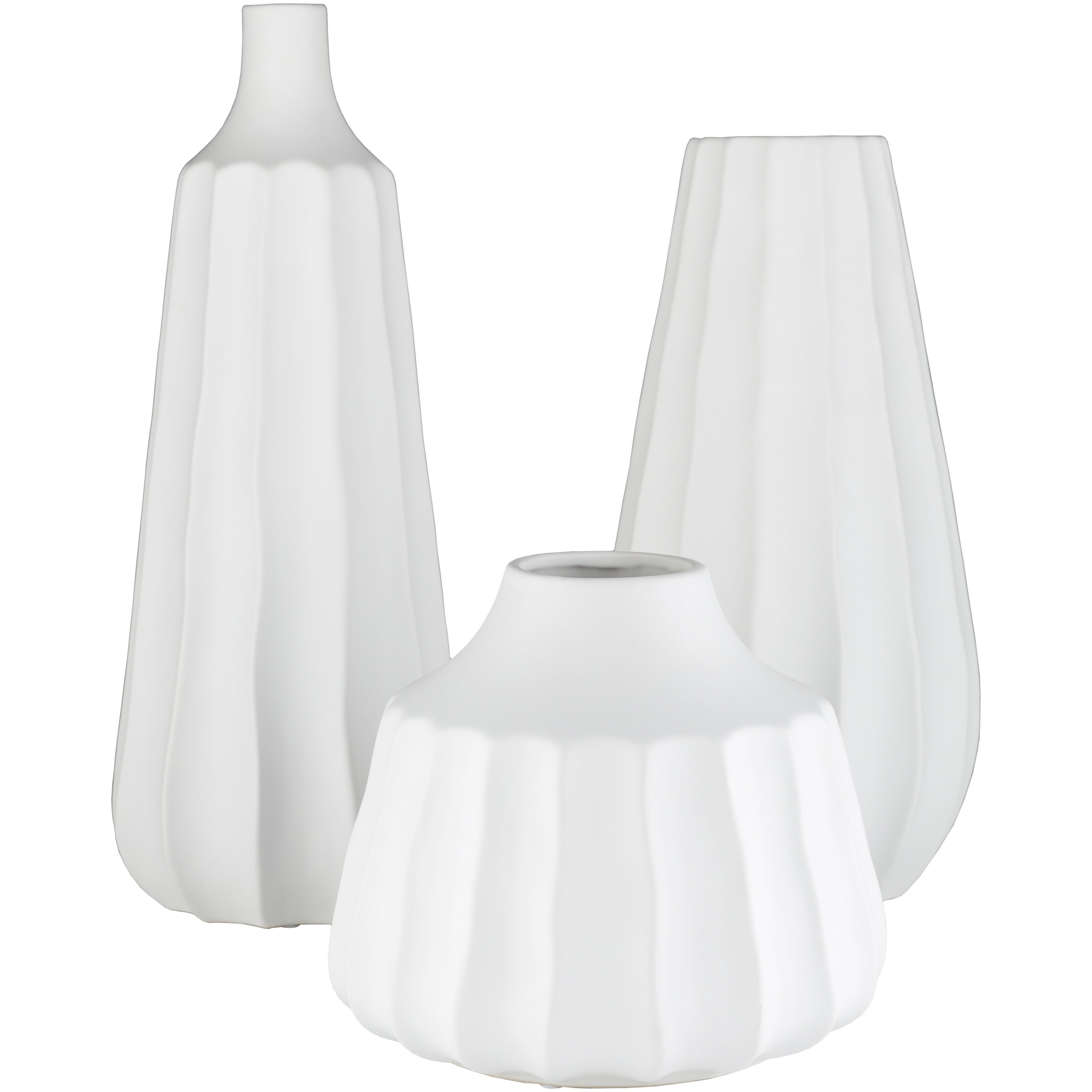 Telesco Modern Ceramic Bud Shaped Vase Set 3 Pieces