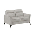 Teli Loveseat Light Tan Brown Microfiber Black Metal Legs 57 Inch