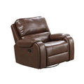 Teli Manual Swivel Glider Recliner Chair Dark Brown Faux Leather