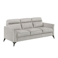 Teli Sofa Light Tan Brown Microfiber Black Metal Legs 79 Inch