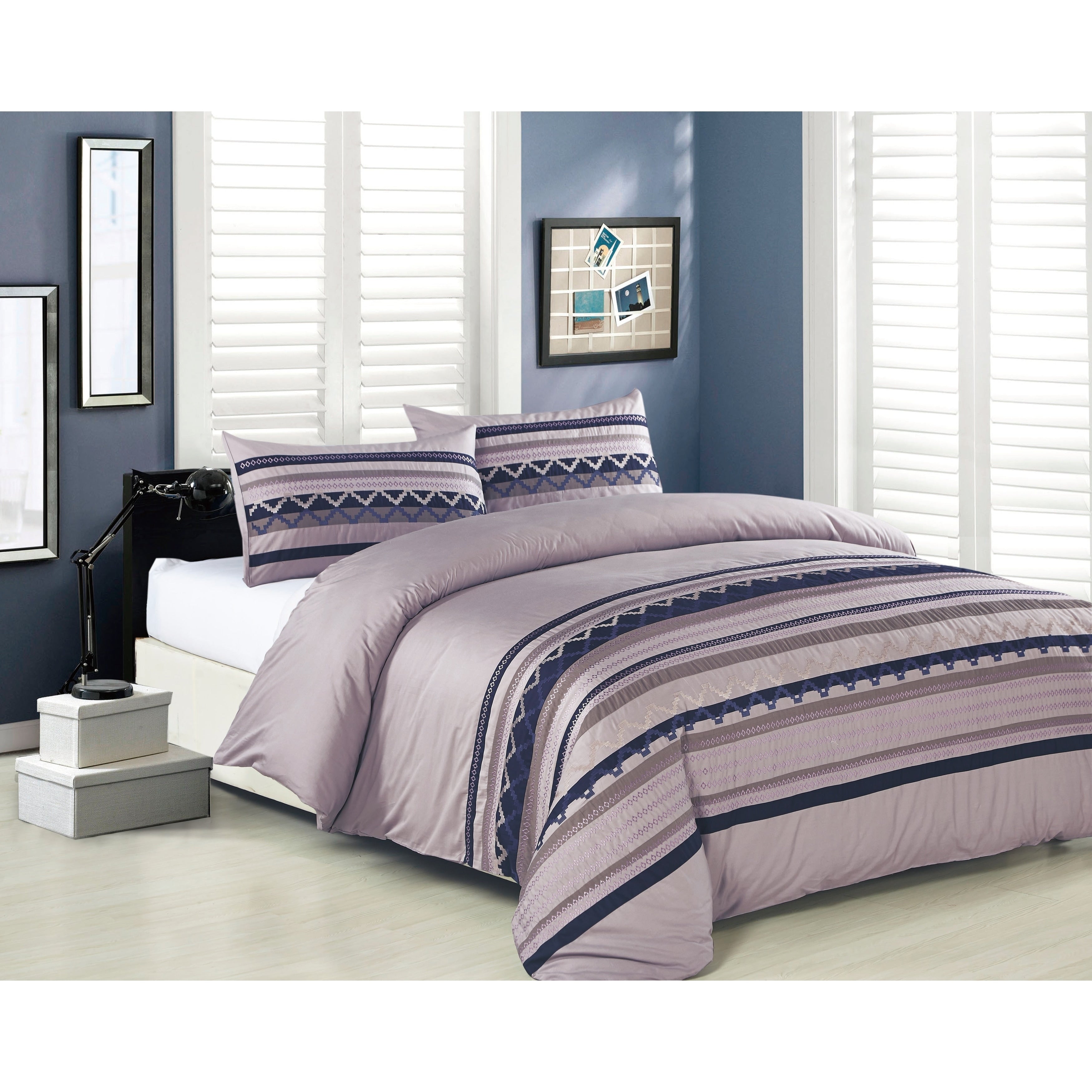 Broderie Ensemble Housse De Couette Collection Telluride Emb Duvet Set Purple