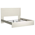 Tely King Size Bed W Plank Panel Headboard Modern Farmhouse White
