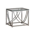 Tempered Glass Top End Table With Metal Tubular Legs Chrome And Clear