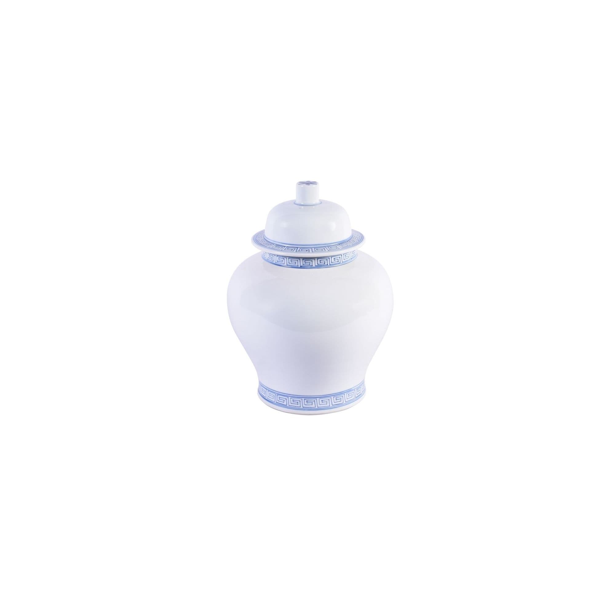 Temple Decorative Jar With Greek Key Trim