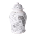 Temple Decorative Jar With Peacock Motif