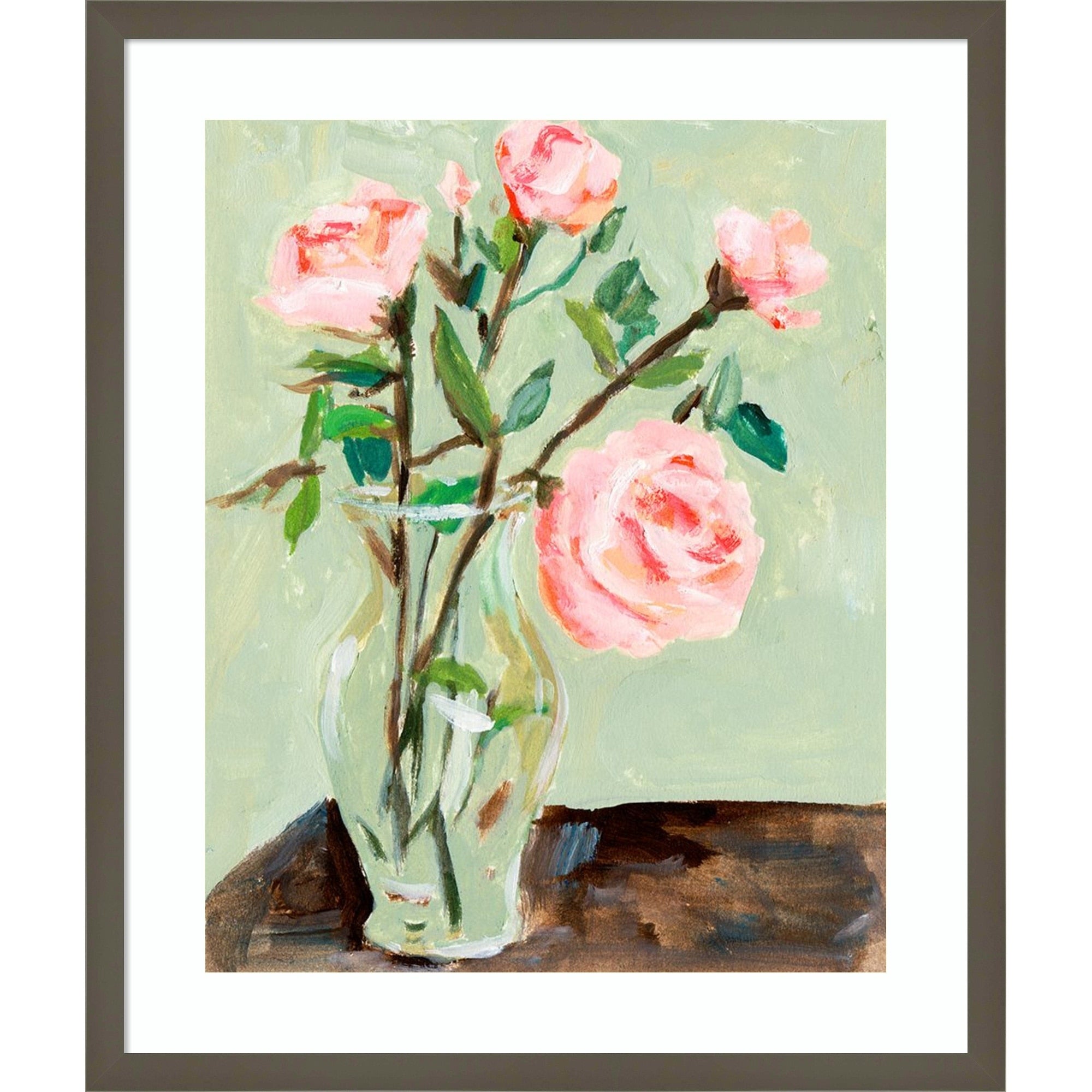 Tender Still Floral No. 2 By Melissa Wang Wood Framed Wall Art Print Svelte Clay Grey