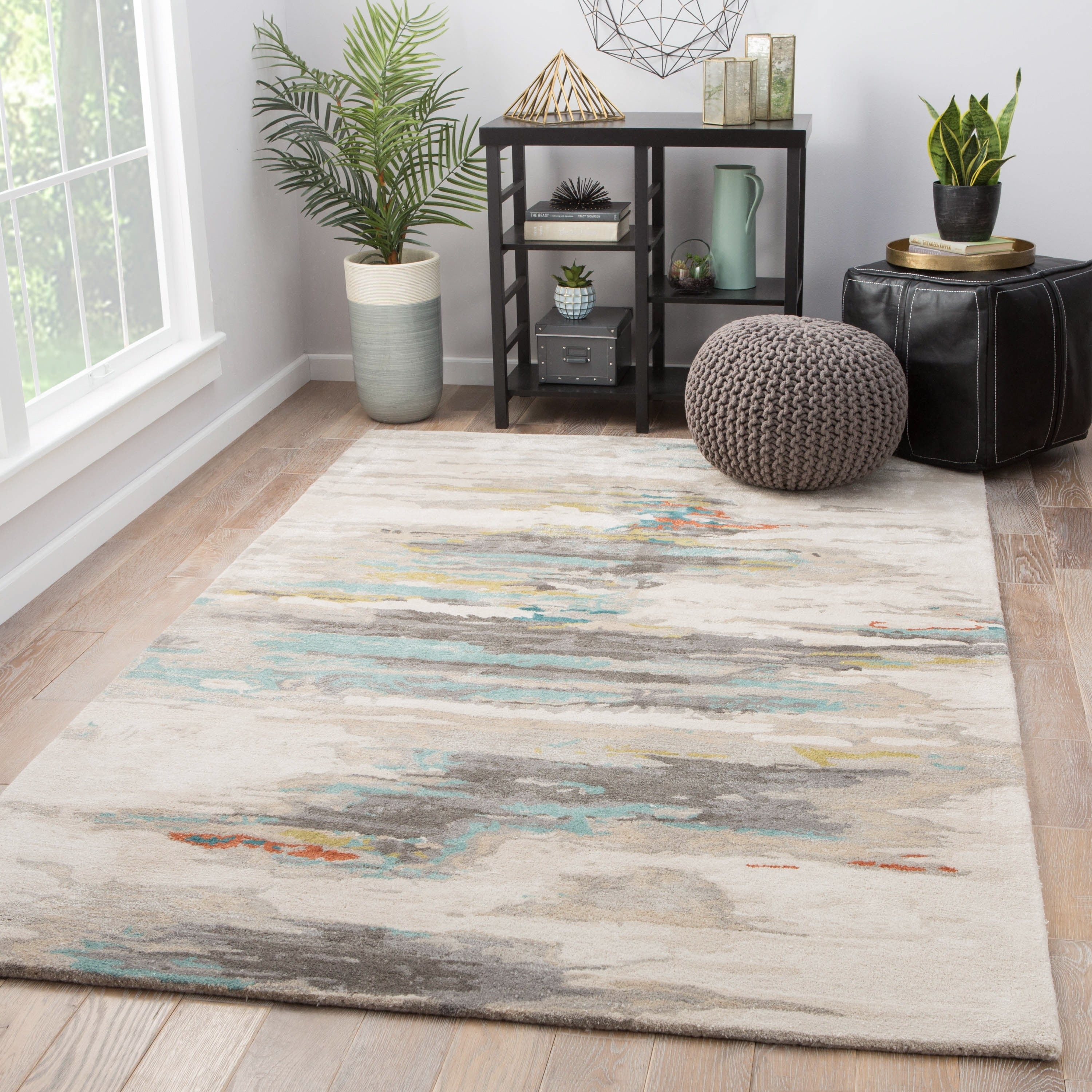 Tennyson Handmade Abstract Cream Gold Area Rug 8 X 11 710 X1010