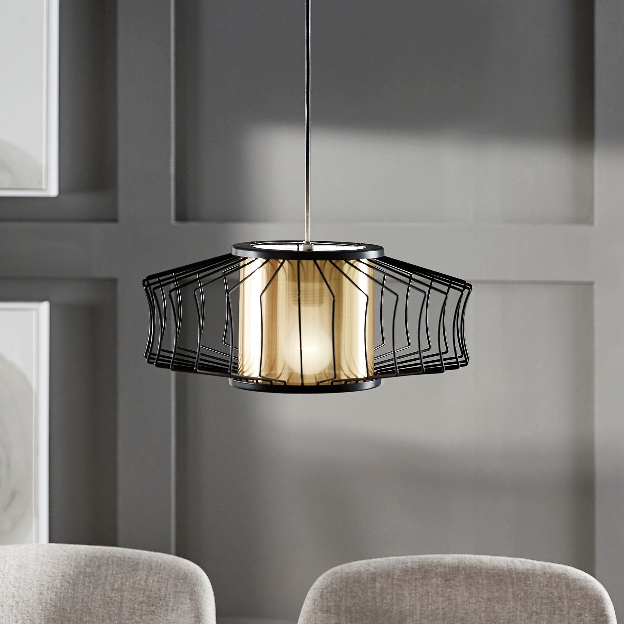 Teo Matte Black Finish Pendant Light By Inspire Q Modern