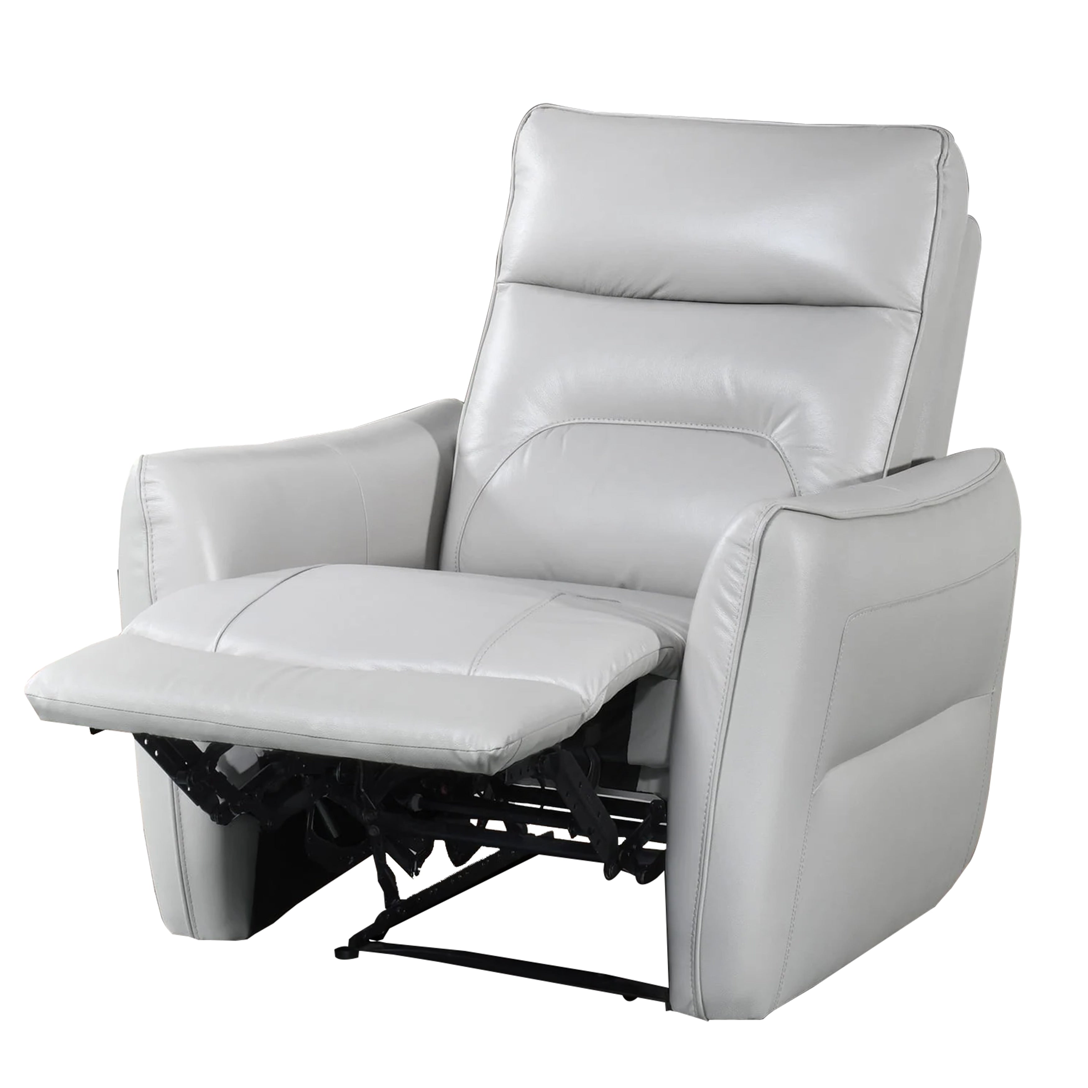 Teren Power Recliner Chair Rich Taupe Leather Match Foam