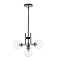 Teresa Black Brushed Nickel 4 Light Globe Glass Shade Metal Chandelier