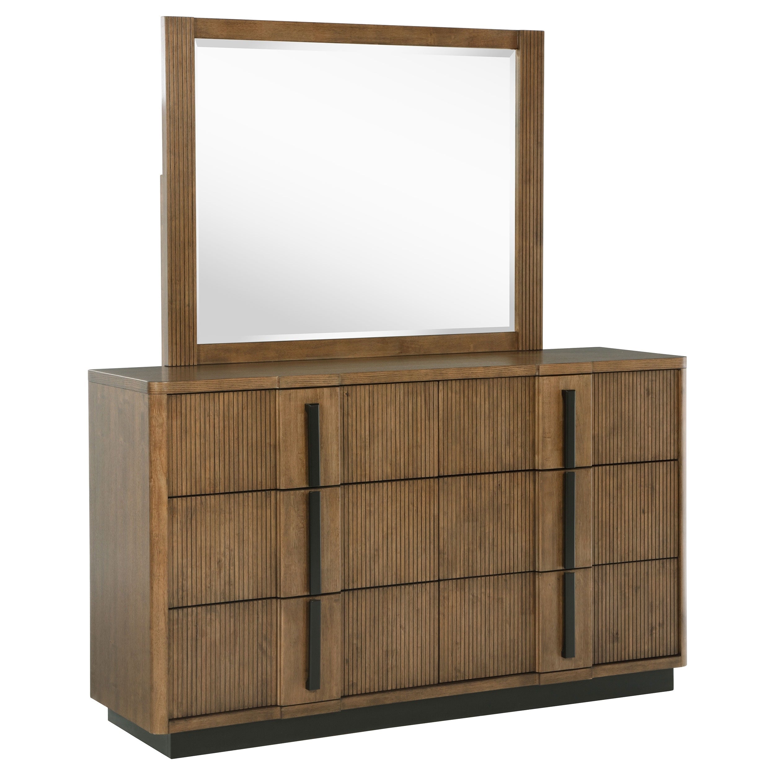 Terrace 6 Drawer Dresser And Mirror Ash Brown