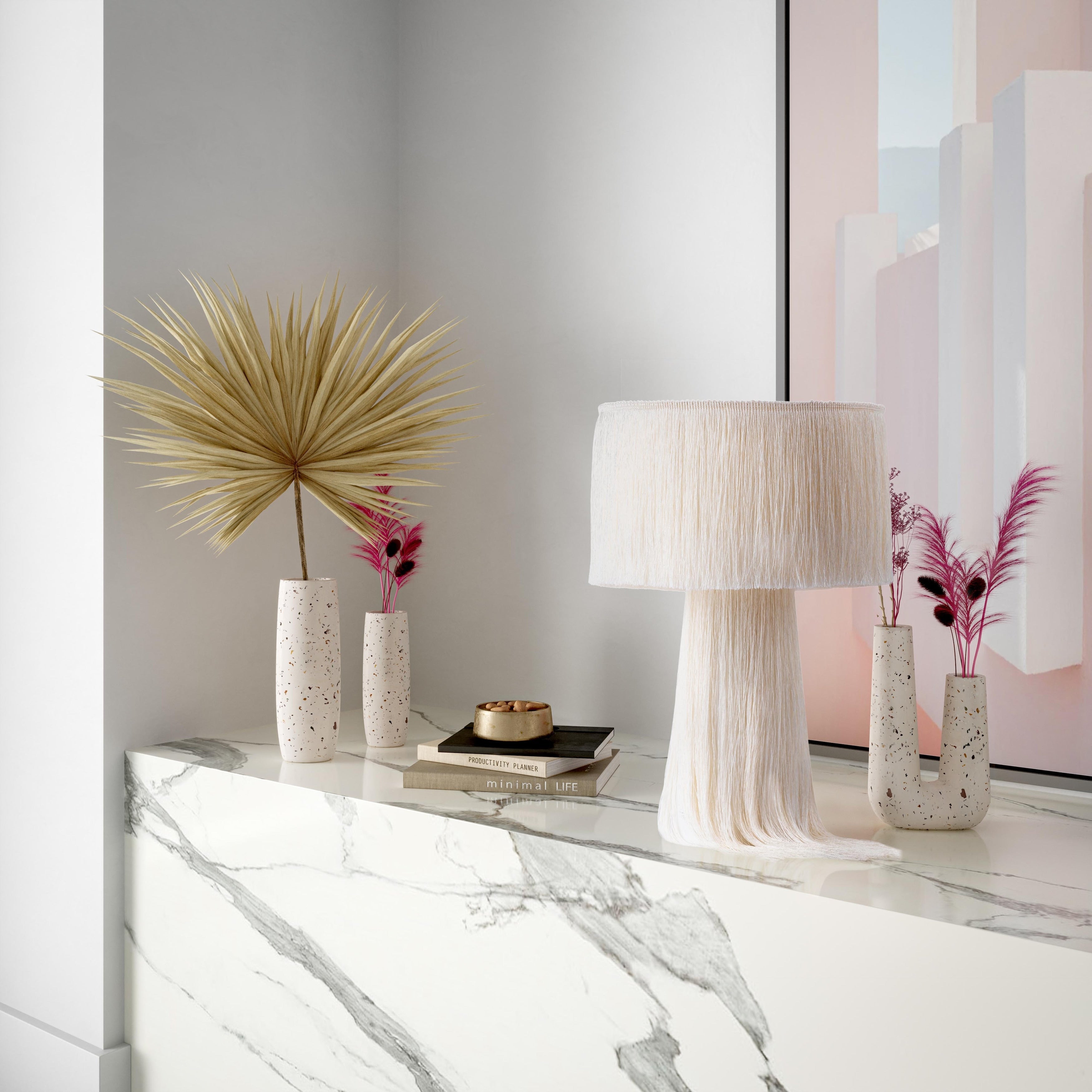 Terrazzo White Vase Small Skinny