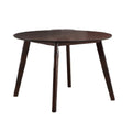 Tery Dining Table 47 Inch Round Top Angled Legs Cherry Brown Wood