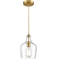Terzi Modern Gold With Bell Shade Glass Shade Adjustable Pendant Light Fixture 1 Light