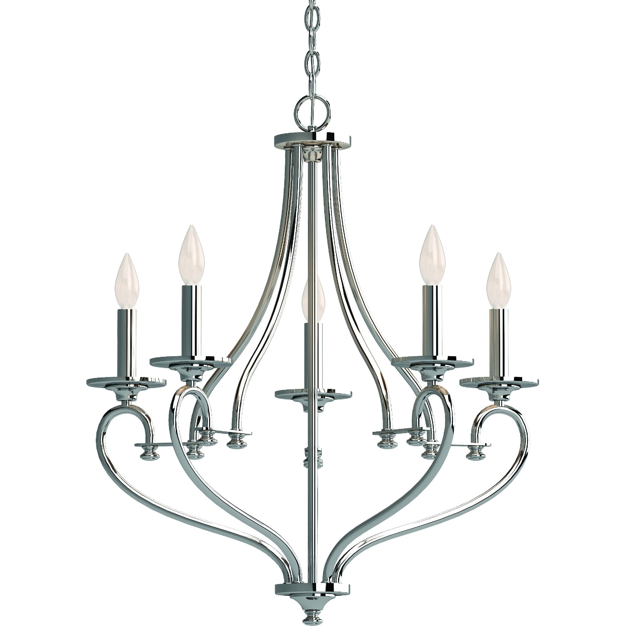 Tes 5 Light Indoor Chrome Hanging Chandelier
