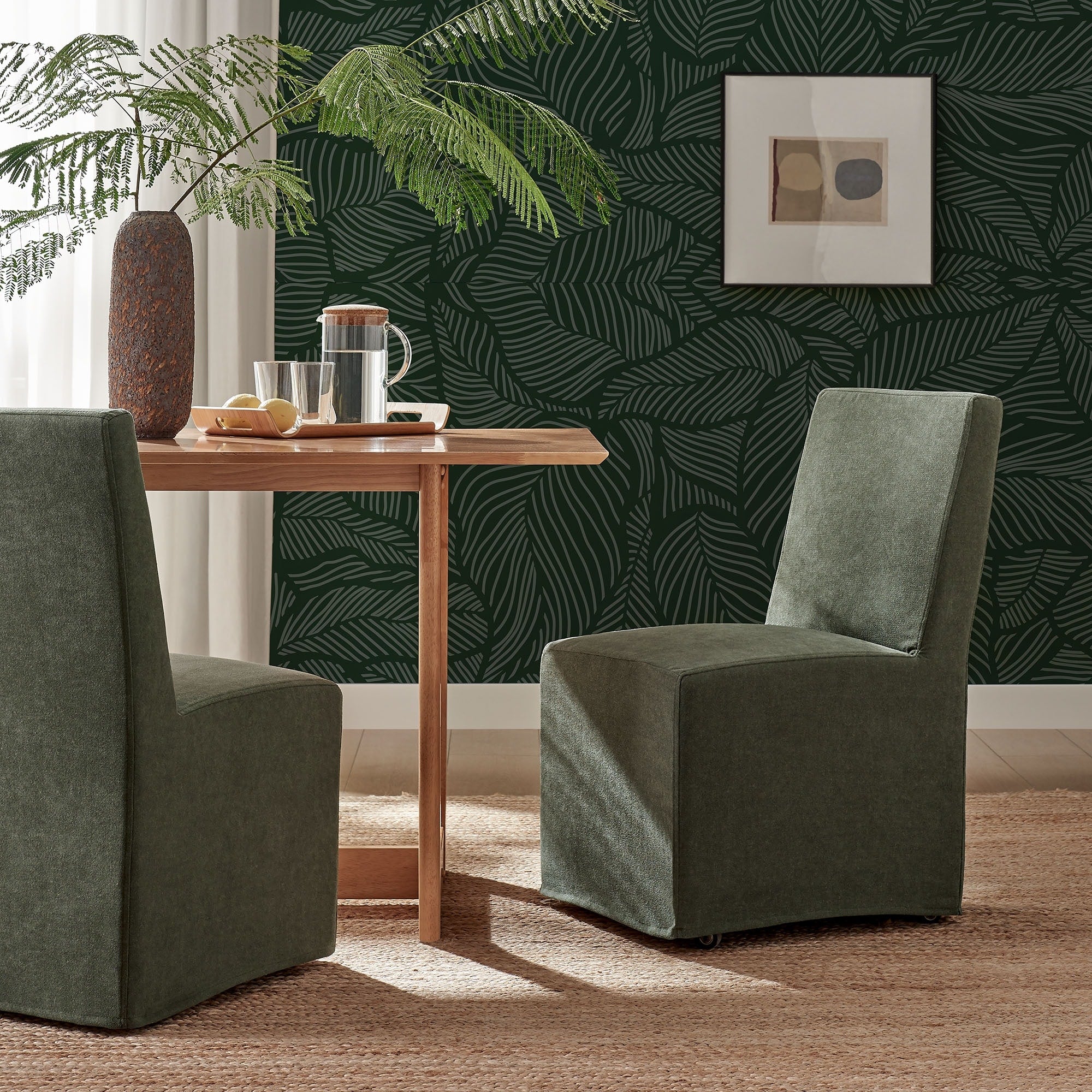 Tessera Upholstered Linen Blend Slipcovered Dining Chair
