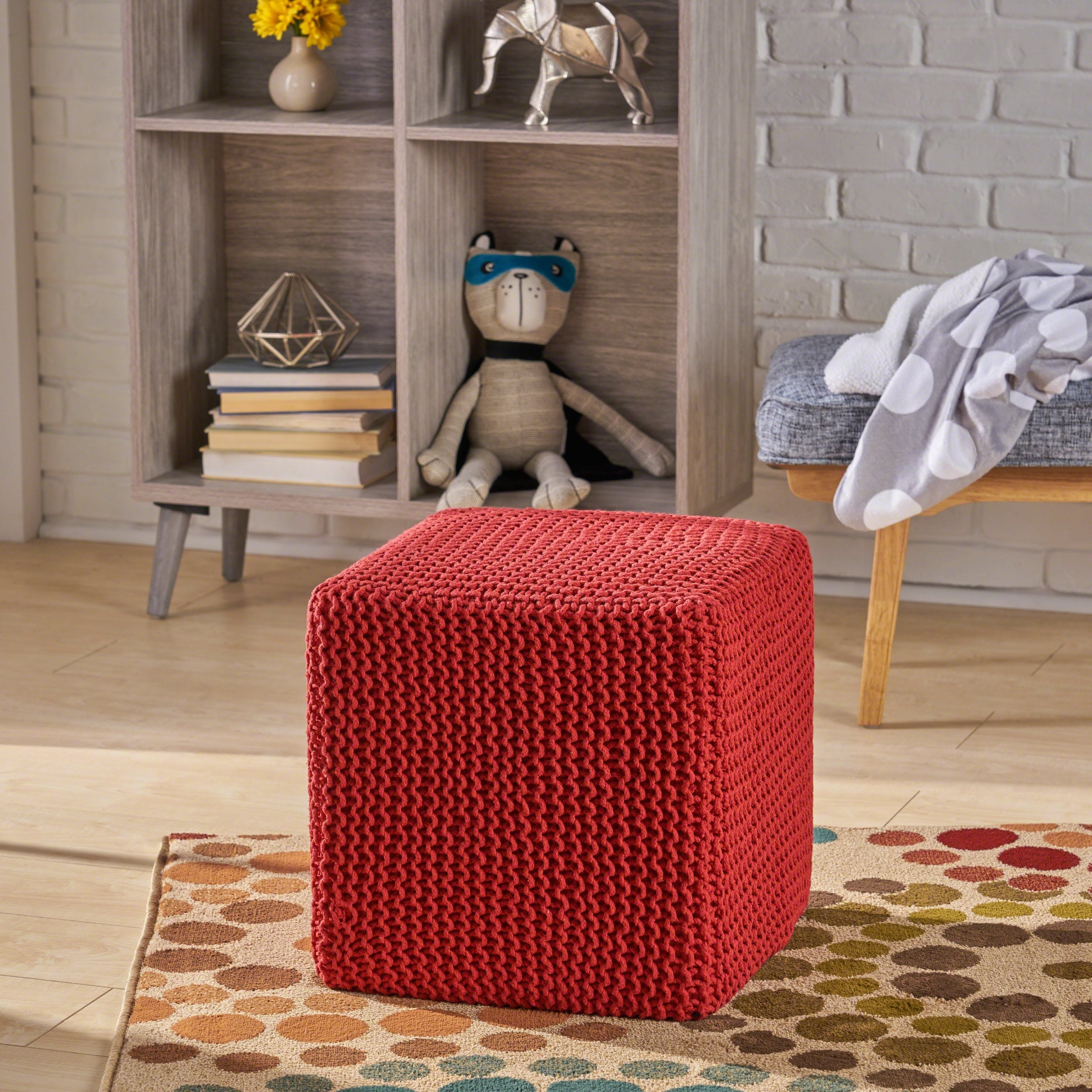 Tessie Knitted Foot Stool By Christopher Knight Home