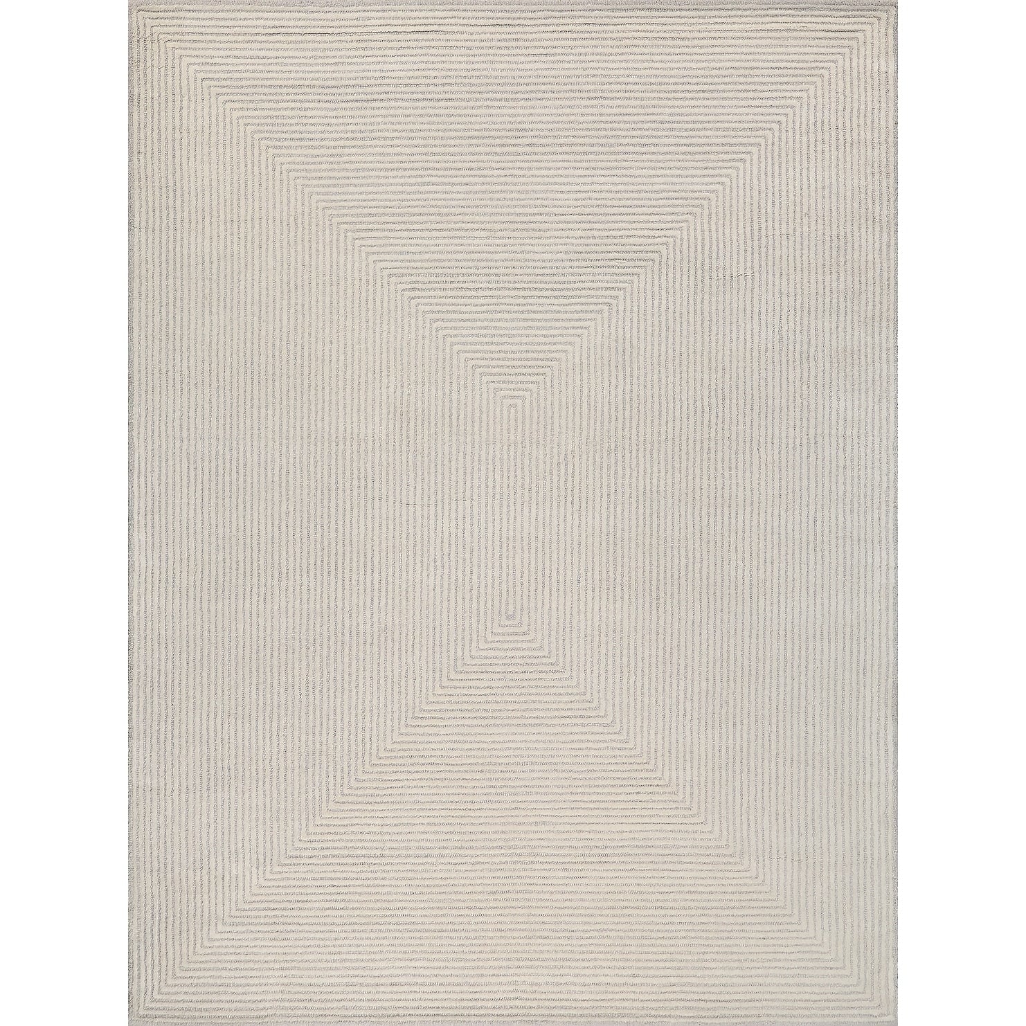 Teton Hand Tufted New Zealand Wool Silver Ivory Area Rug