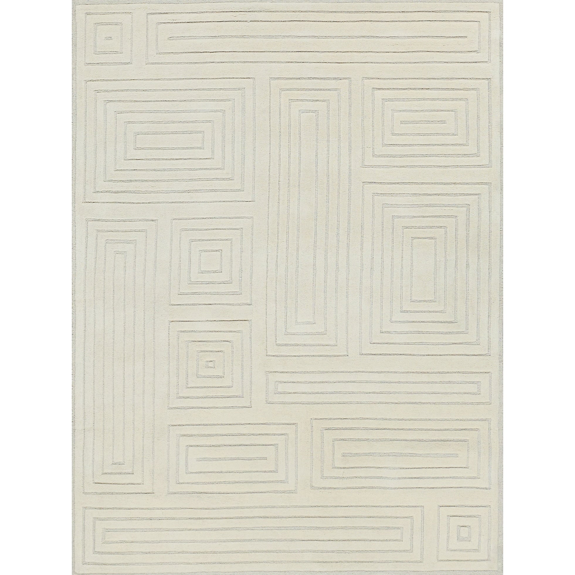 Teton Hand Tufted New Zealand Wool Silver Ivory Area Rug