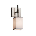 Textile Union 1 Light Brushed Nickel Wall Sconce Tall White Cylinder W Square W Flat Rim Shade