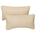 Textured Beige Corded 12 X 24 Inch Indoor Outdoor Lumbar Pillows With Sunbrella Fabric Set Of 2