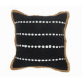 Textured Black And White Bordered Throw Pillow