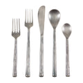 Textured Design Modern Stainless Steel Flatware Set Of 5 Silver