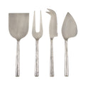 Textured Design Modern Style Stainless Steel Cheese Cutlery Set Of 4 Silver