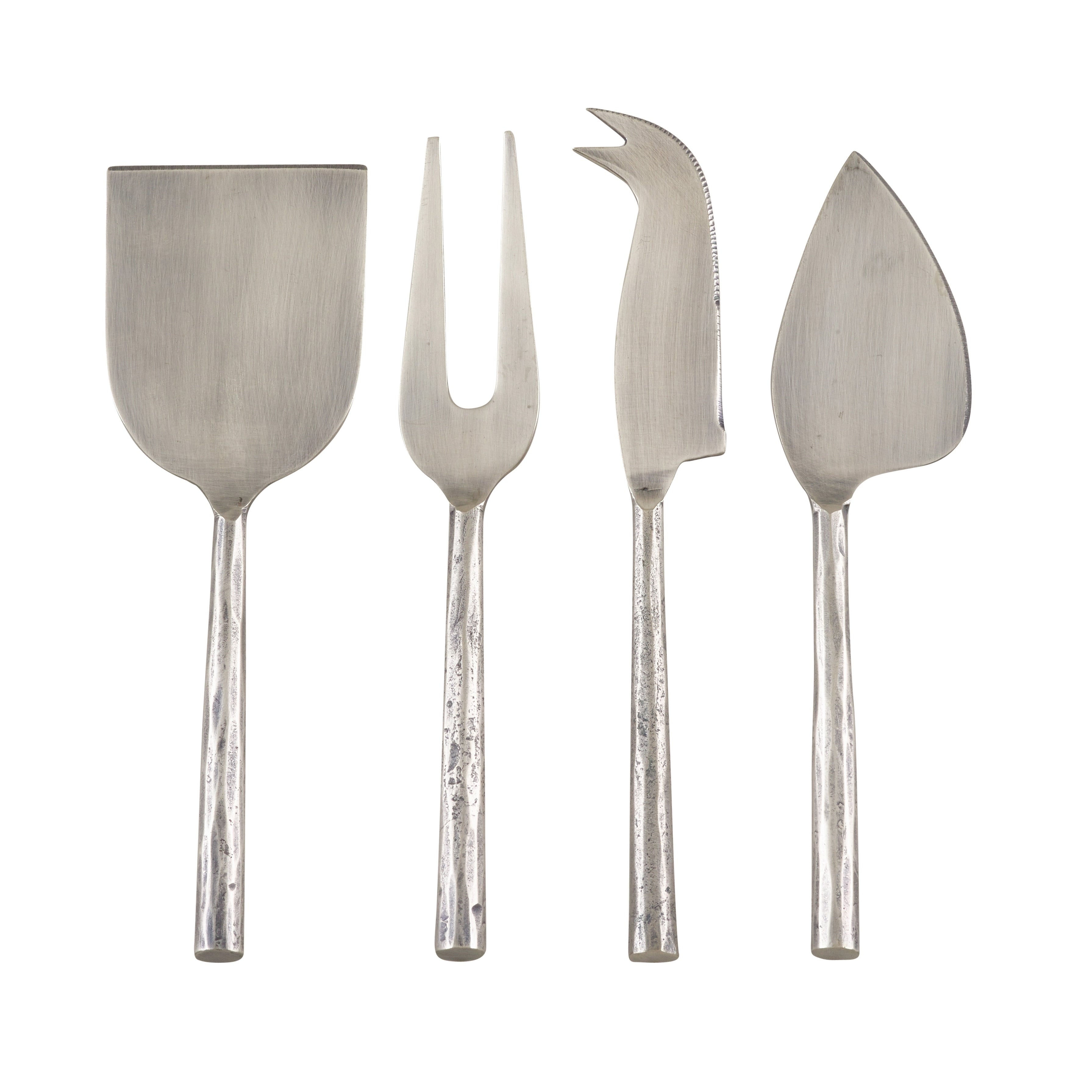 Textured Design Modern Style Stainless Steel Cheese Cutlery Set Of 4 Silver