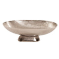 Textured Footed Bowl In Bright Silver Large