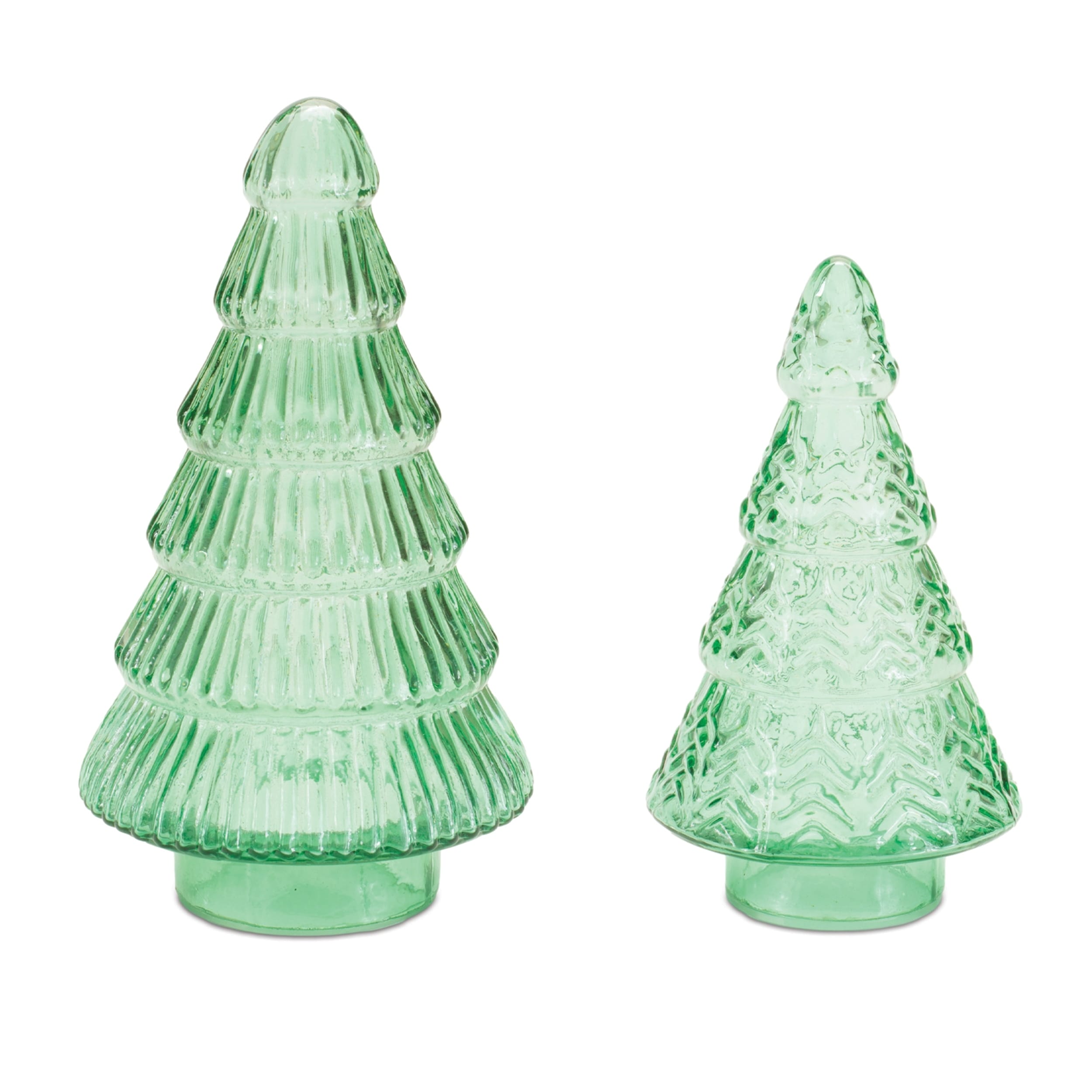 Textured Glass Christmas Tree Set Of 2