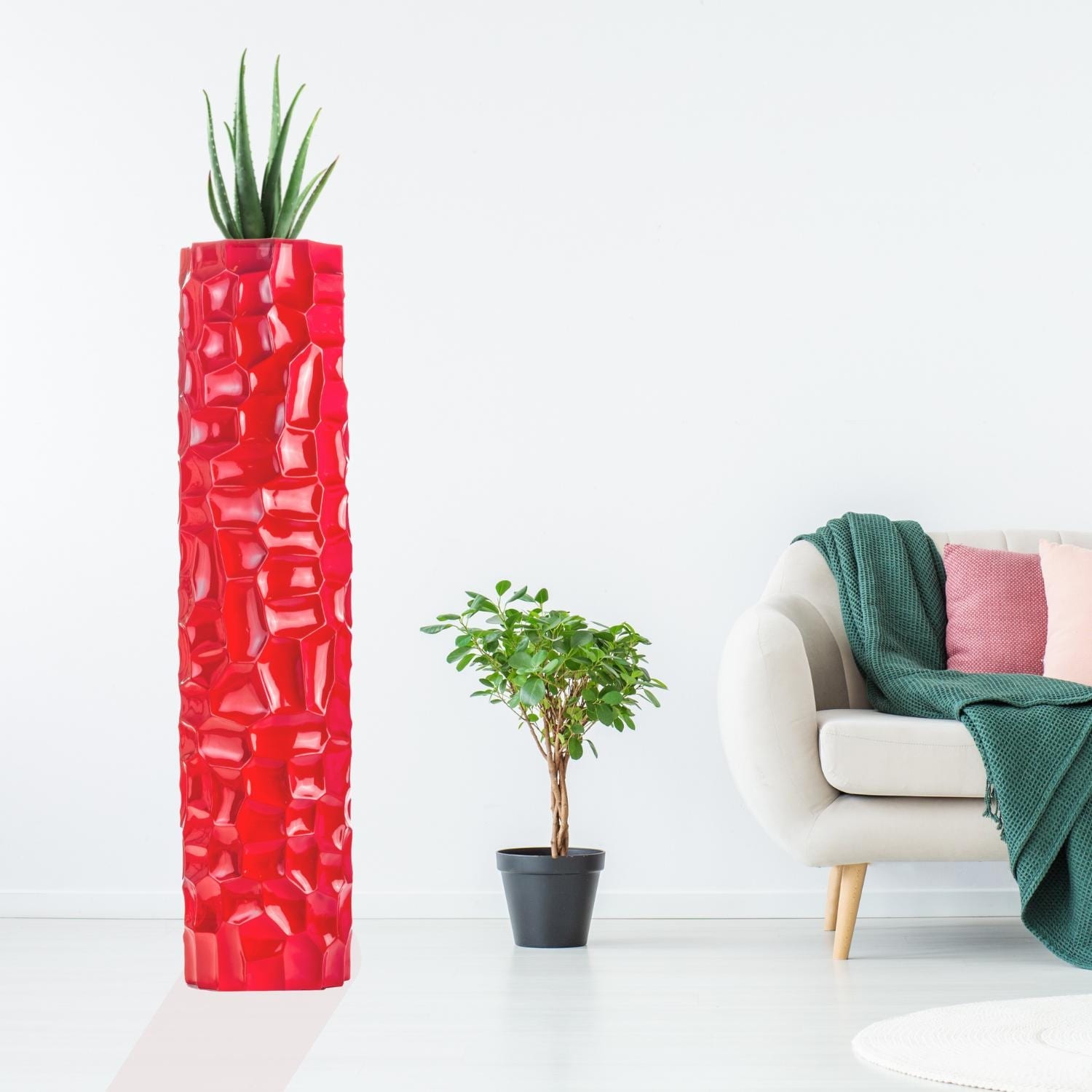 Modern Decor Textured Tall Vase