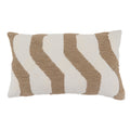 Textured Jute Stripe Throw Pillow Woven Neutral Accent For Sofa Bed Layered Styling