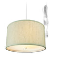 Textured Oatmeal 2 Light Swag Plug In Pendant With Diffuser