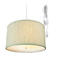 Textured Oatmeal 2 Light Swag Plug In Pendant With Diffuser