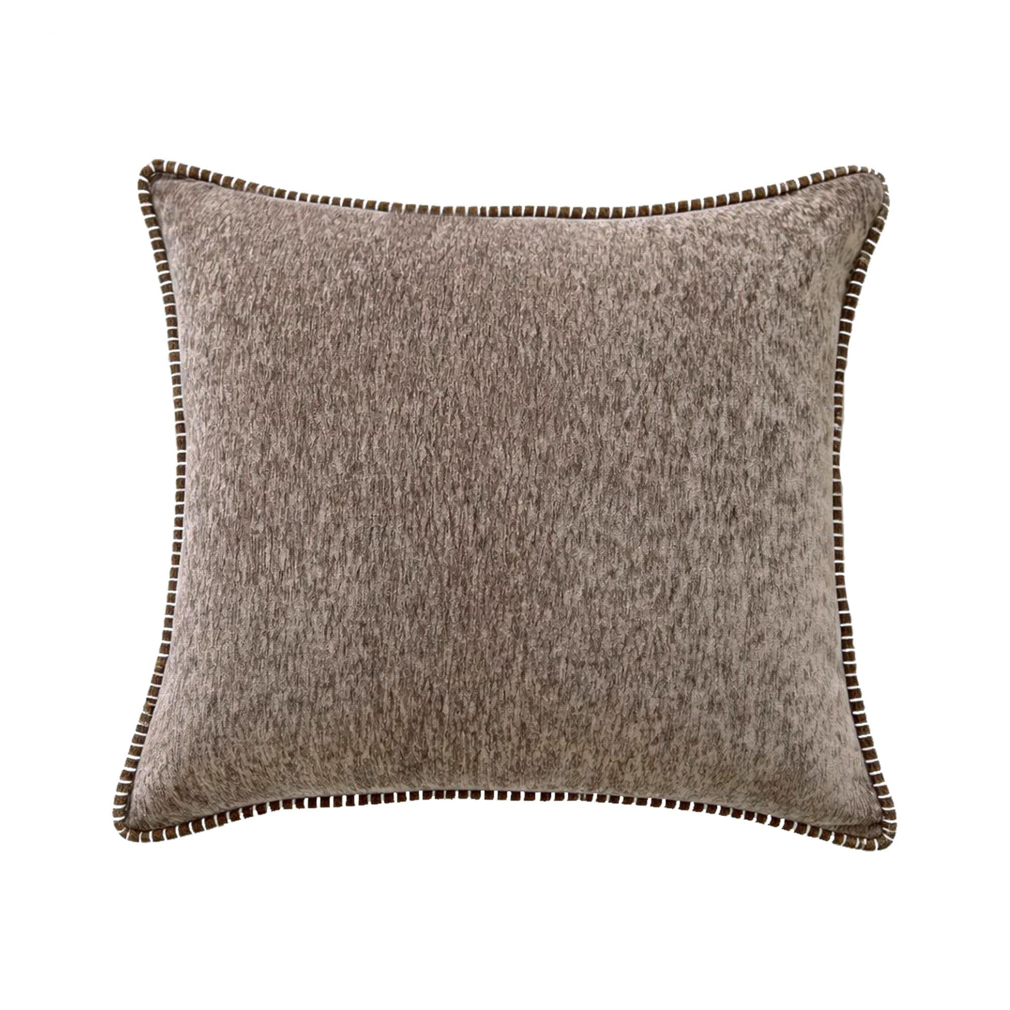 Textured Throw Pillow With Stitched Contrast Edge Set Of 2