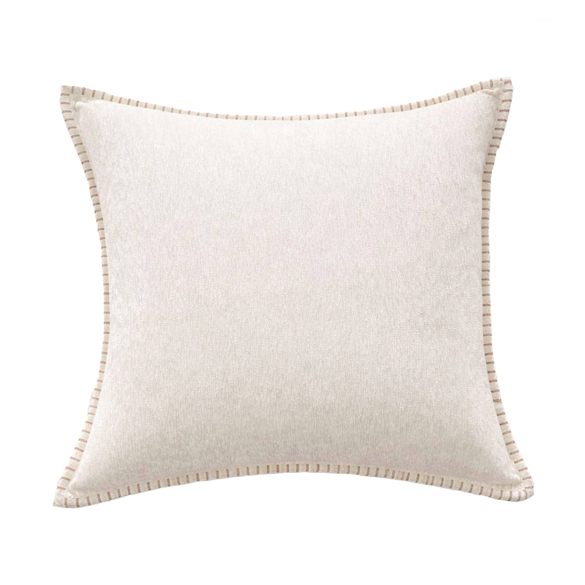 Textured Throw Pillow With Stitched Contrast Edge Set Of 2