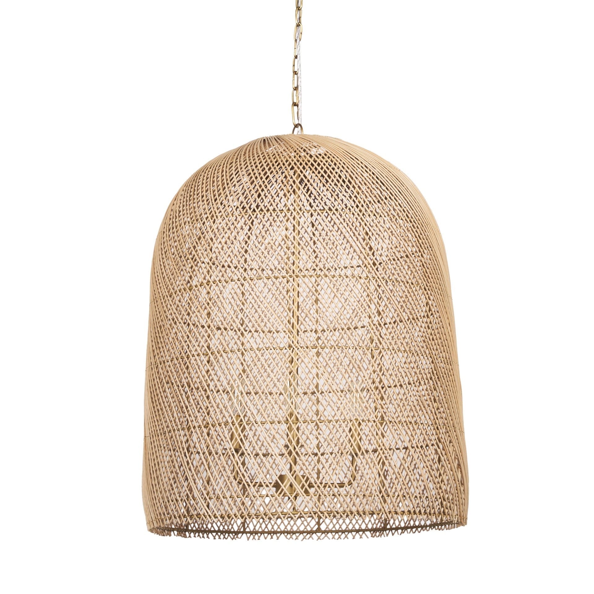 Thad 4 Light Natural Woven Rattan Foyer Chandelier