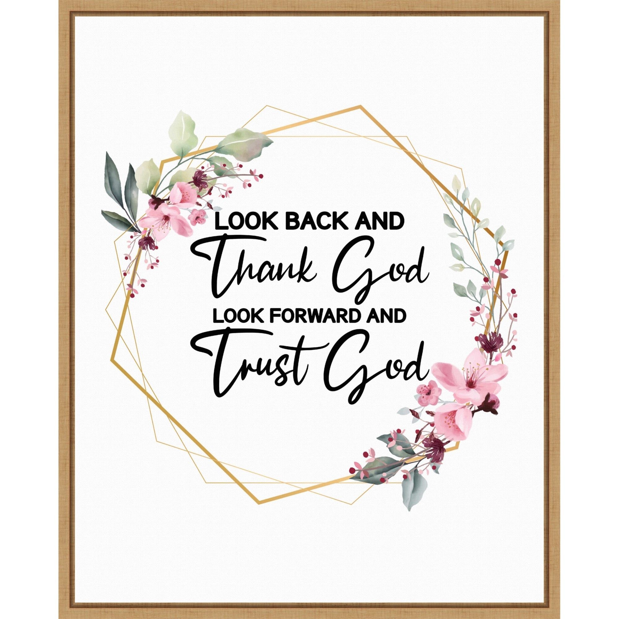 Thank God Trust God Christian Art By Alva Jumath Framed Canvas Wall Art Print