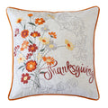 Thanksgiving Embroidered Floral Throw Pillow Autumn Harvest Accent Cushion Set Of 2