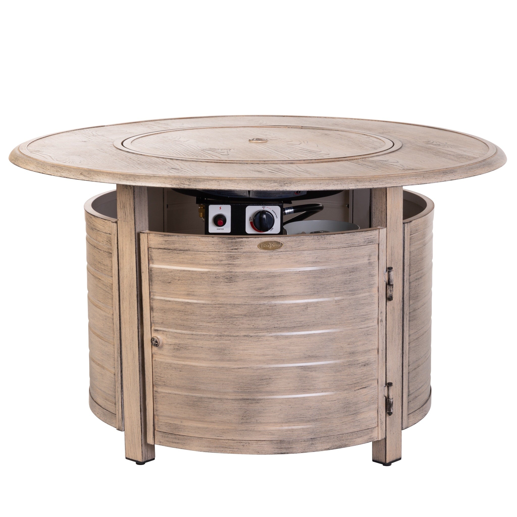 Thatcher Driftwood Round Aluminum Lpg Fire Pit N A