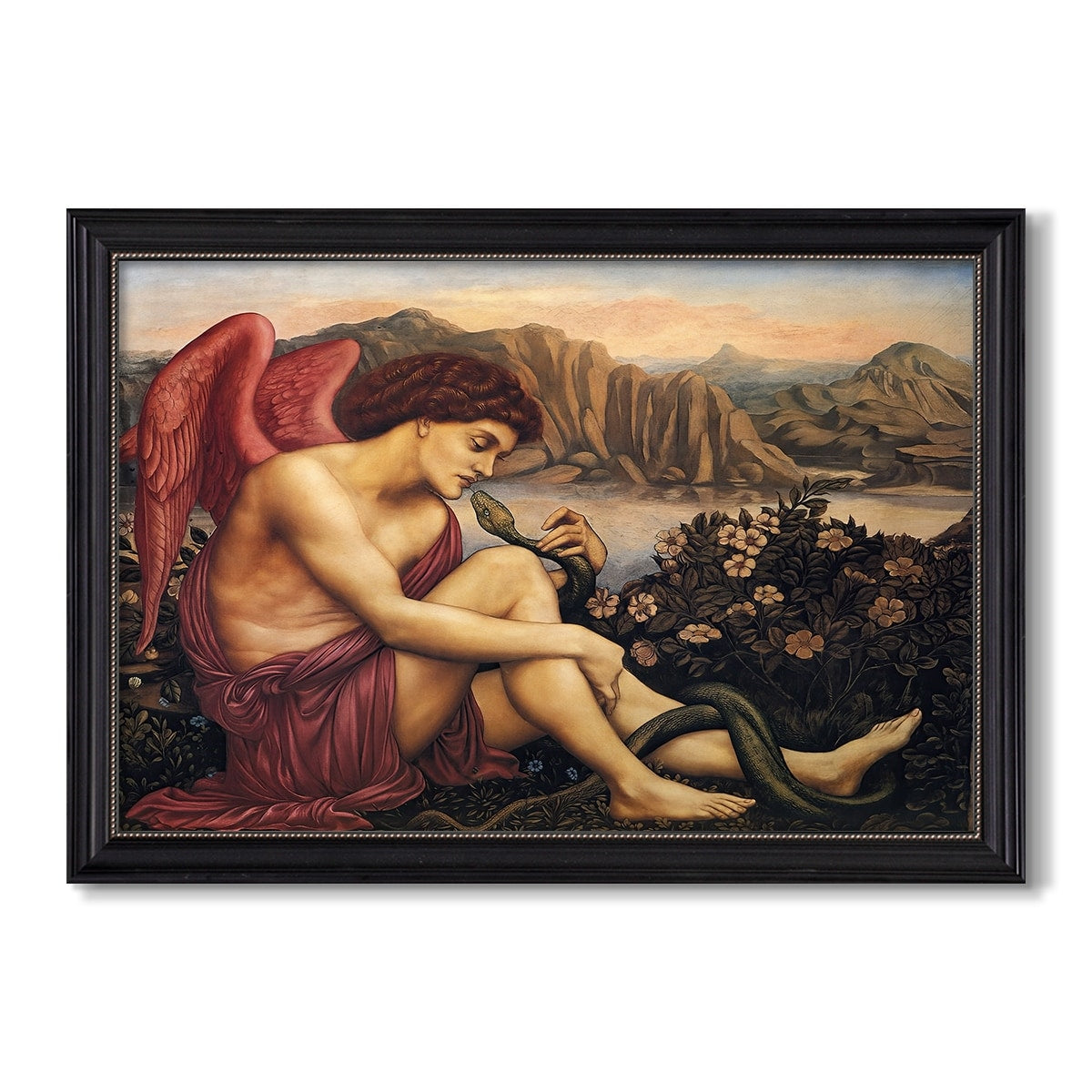 The Angel With The Serpent C 1870 1875 Evelyn De Morgan Custom Framed Canvas
