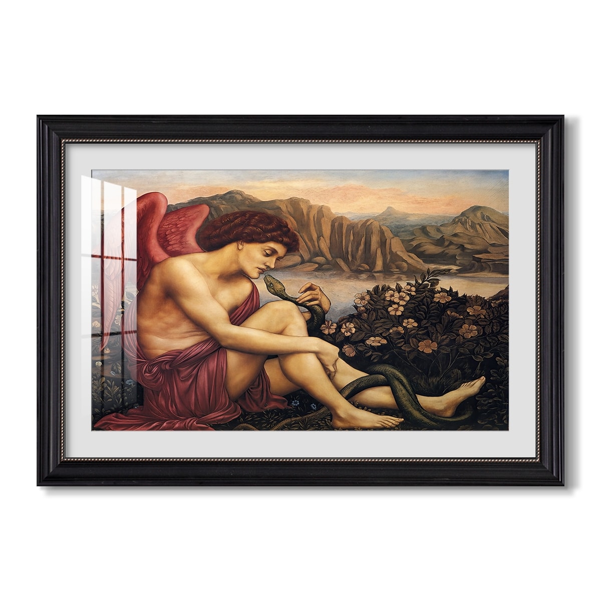 The Angel With The Serpent C 1870 1875 Evelyn De Morgan Custom Framed Print